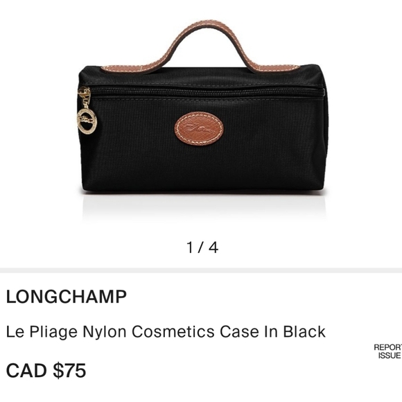 Longchamp Le Pliage Nylon Cosmetics Case In Black